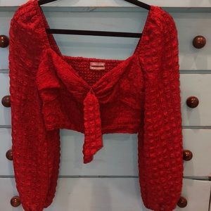 Urban outfitters smocked crop top